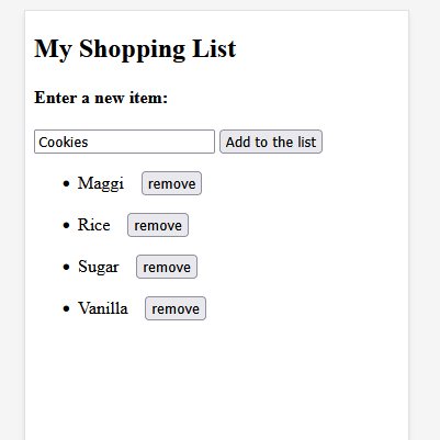 shopping list website